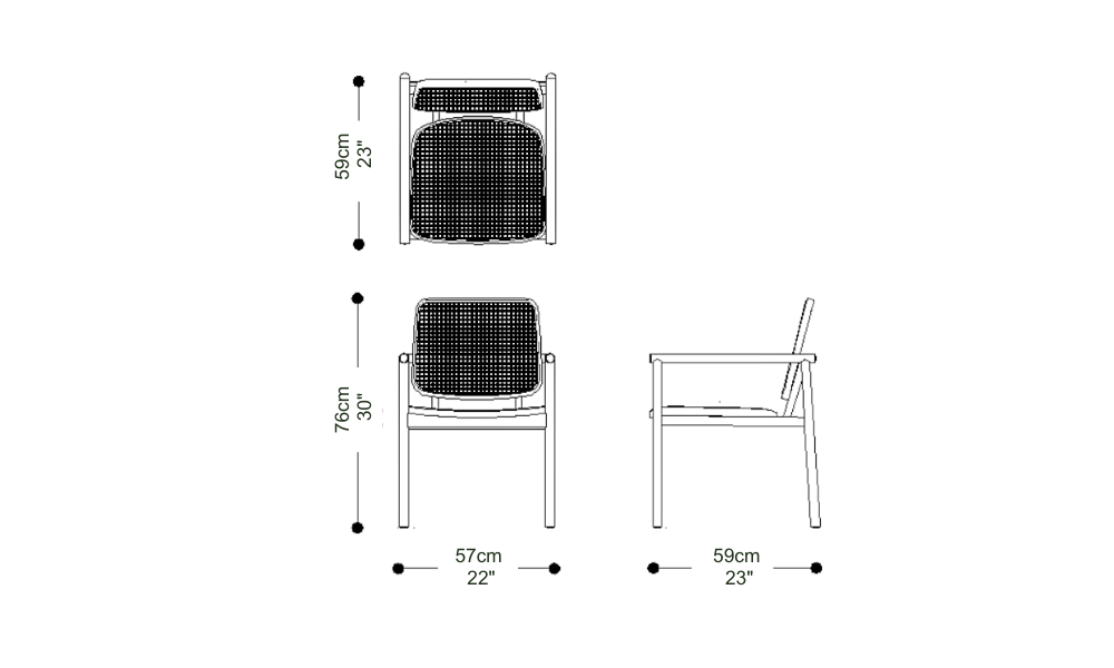 Image of the main dimensions of the product